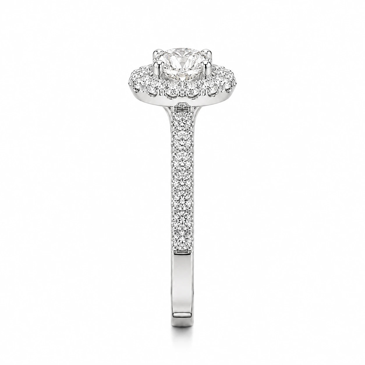 Livia Azzurro - Pierścionek Halo z Diamentem 0,50 ct