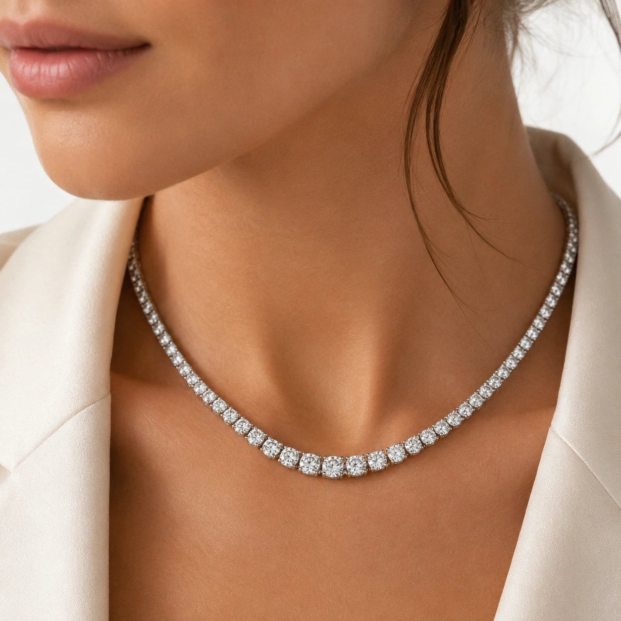 Livia Azzurro - Naszyjnik tenisowy z diamentami 3,51 ct
