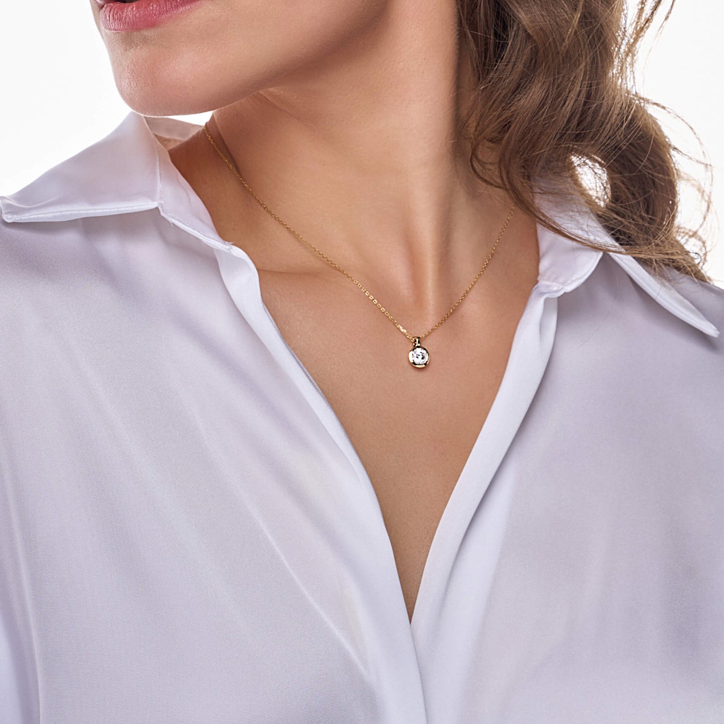 Livia Azzurro - Naszyjnik Bezel z Diamentem 0,50 ct