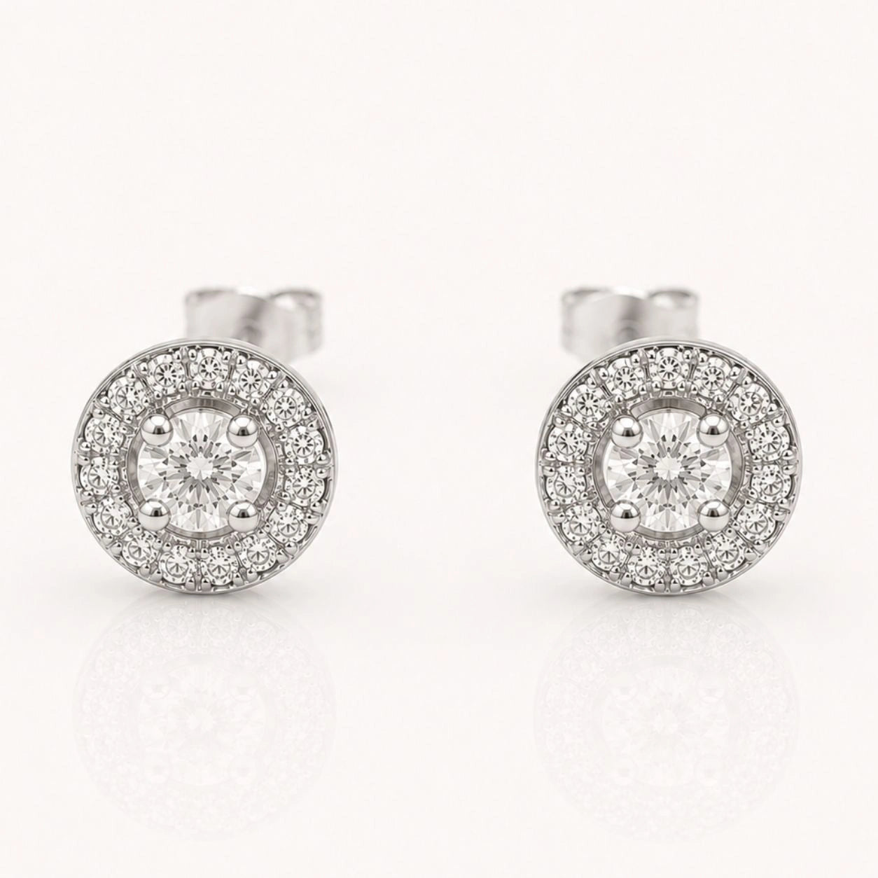 Livia Azzurro - Kolczyki Halo z Diamentami 0,60 ct